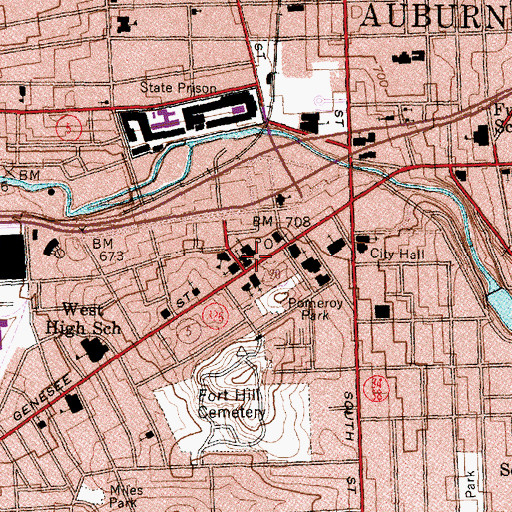 Topographic Map of Saint Peters Episcopal Church, NY