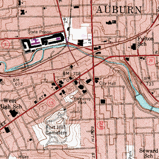 Topographic Map of Metcalf Plaza, NY