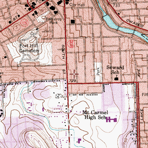 Topographic Map of First Presbyterian Church, NY