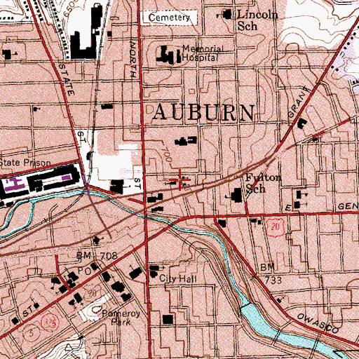 Topographic Map of Saint Luke's United Church of Christ, NY