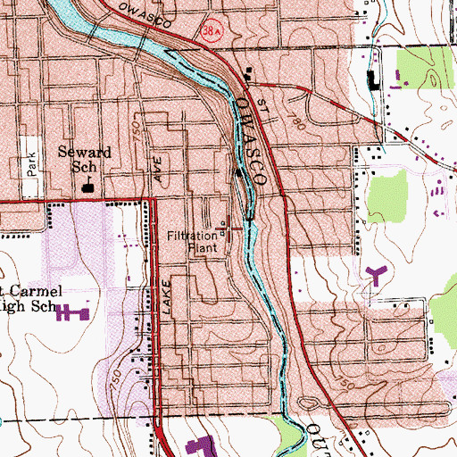 Topographic Map of Auburn Water Works Filtration Plant, NY