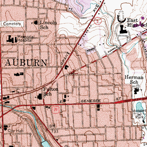 Topographic Map of Calvary Presbyterian Church, NY