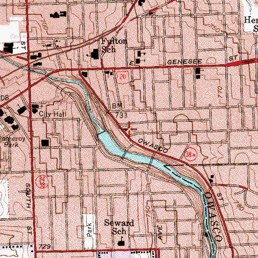 Topographic Map of Immanuel Baptist Church, NY