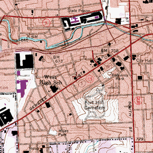 Topographic Map of Coyuga Museum of History and Art, NY