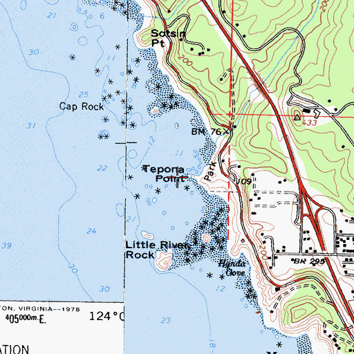 Topographic Map of Tepona Point, CA