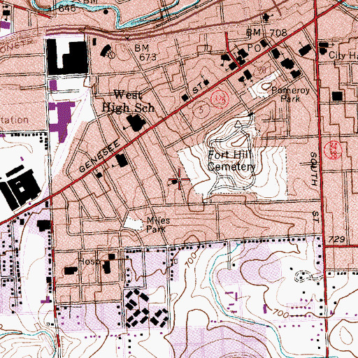 Topographic Map of Thompson Memorial Zion African Methodist Episcopal Church, NY