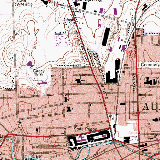 Topographic Map of Saint Hyacinth's School, NY
