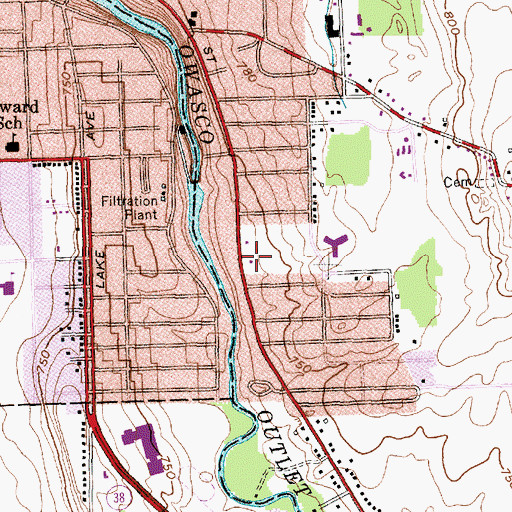 Topographic Map of Owasco Fire Department Station 1, NY