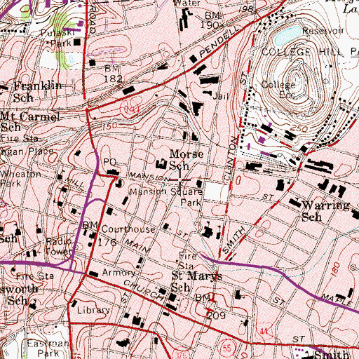 Topographic Map of Beulah Baptist Church, NY