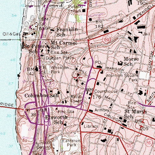 Topographic Map of Cunneen-Hackett Cultural Center, NY