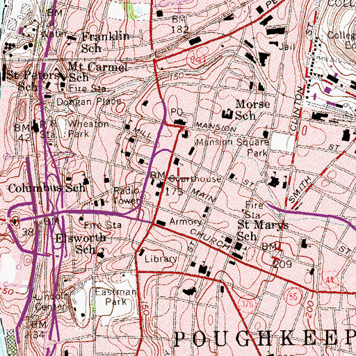 Topographic Map of Civic Center Plaza, NY