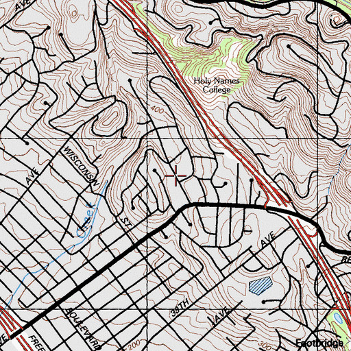 Topographic Map of Terrace Ave Playground, CA