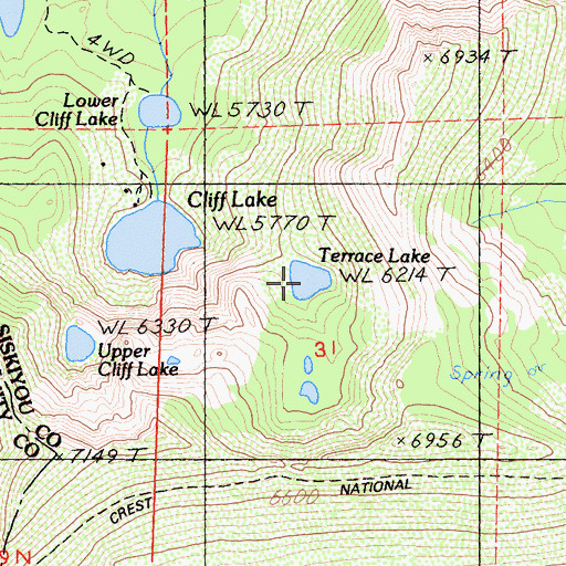 Topographic Map of Terrace Lake, CA