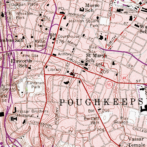 Topographic Map of Governor George Clinton School, NY