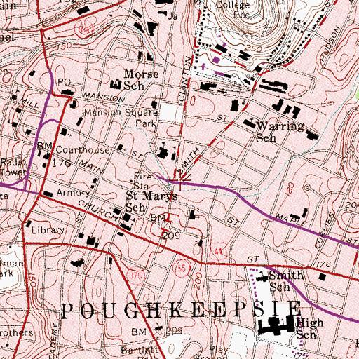 Topographic Map of Clinton Square, NY