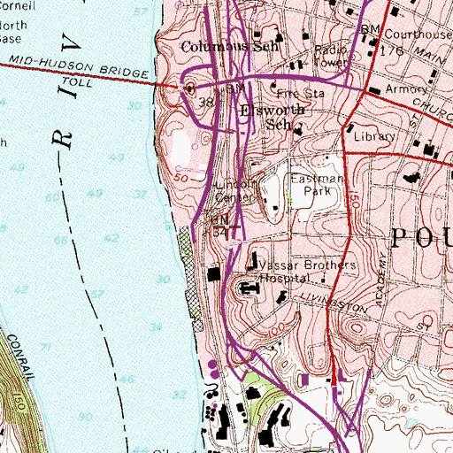 Topographic Map of Pine Street Medical Building, NY