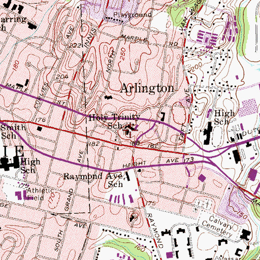 Topographic Map of Holy Trinity Roman Catholic Church, NY