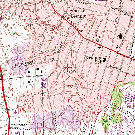 Topographic Map of Unitarian Fellowship of Poughkeepsie, NY