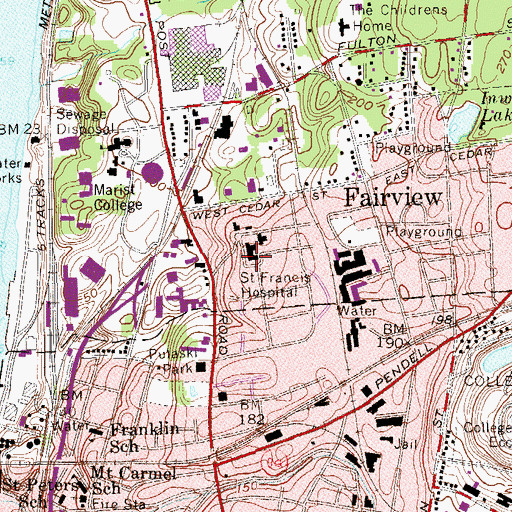 Topographic Map of Roosevelt Building, NY