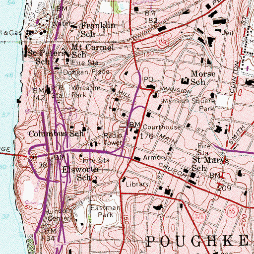 Topographic Map of Phoenix Hose Company Number 1, NY
