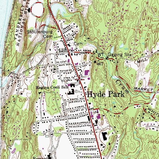 Topographic Map of Regina Coeli Roman Catholic Church, NY