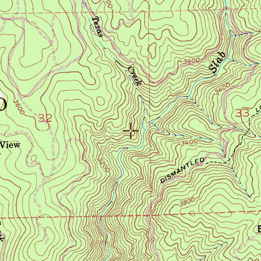 Topographic Map of Texas Creek, CA