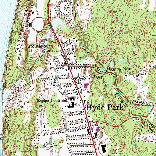 Topographic Map of Hyde Park United Methodist Church, NY