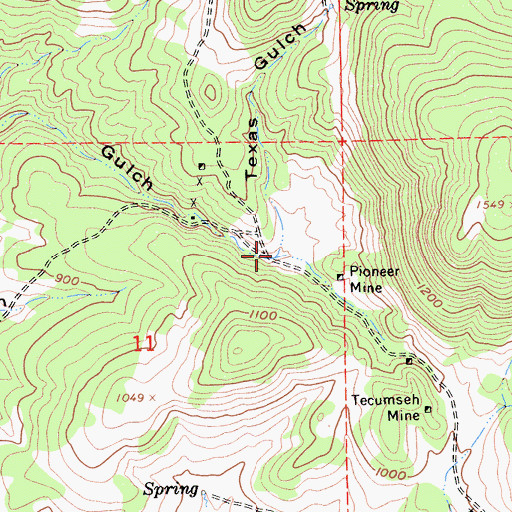 Topographic Map of Texas Gulch, CA