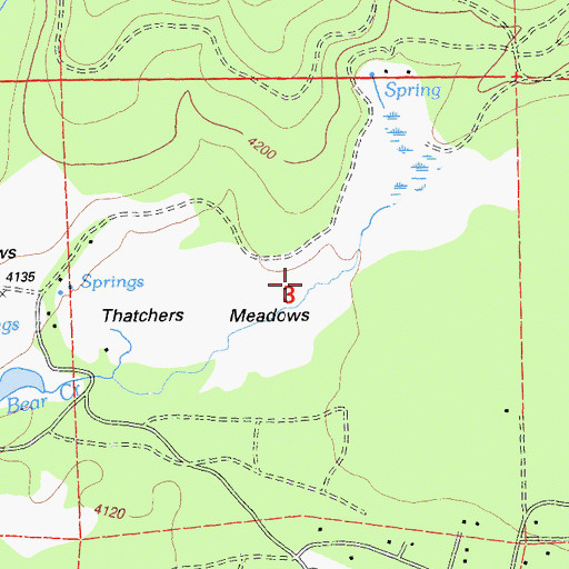 Topographic Map of Thatchers Meadows, CA