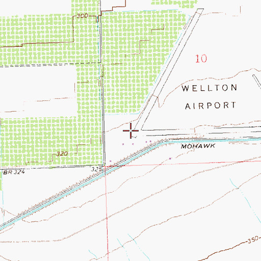 Topographic Map of Wellton Airport (historical), AZ