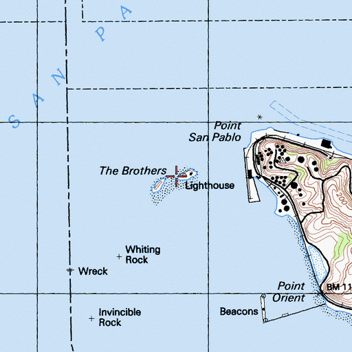 Topographic Map of The Brothers, CA