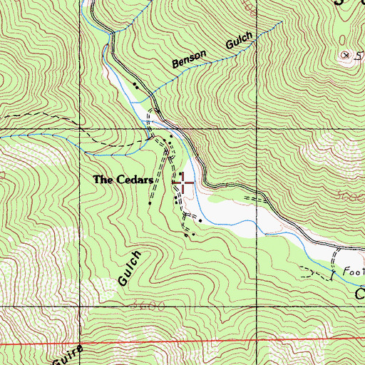 Topographic Map of The Cedars, CA