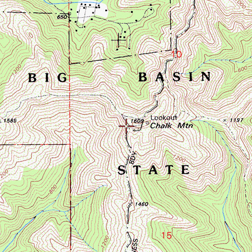 Topographic Map of The Chalks, CA