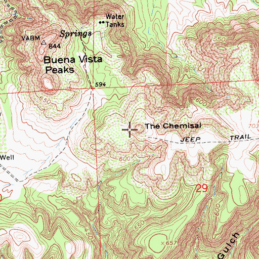 Topographic Map of The Chemisal, CA
