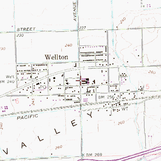 Topographic Map of Wellton Elementary School, AZ