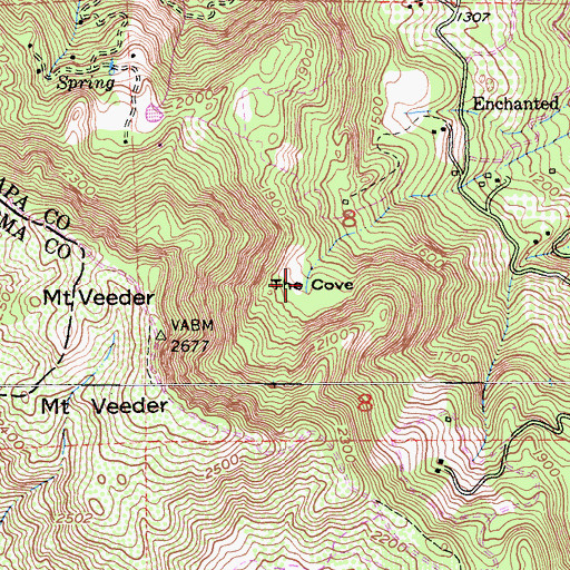 Topographic Map of The Cove, CA