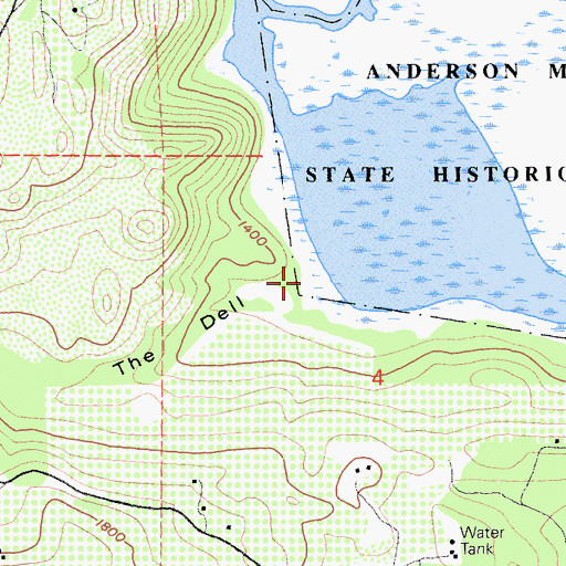 Topographic Map of The Dell, CA