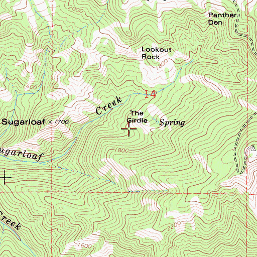 Topographic Map of The Girdle, CA