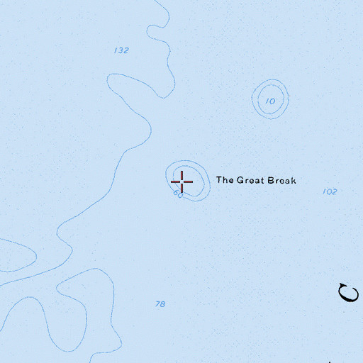 Topographic Map of The Great Break, CA
