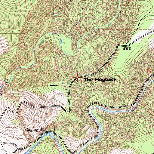 Topographic Map of The Hogback, CA