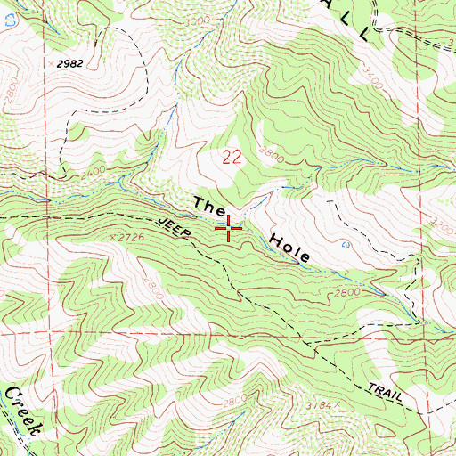 Topographic Map of The Hole, CA