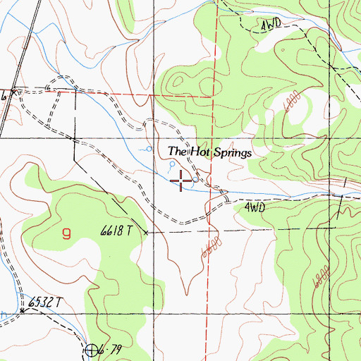 Topographic Map of The Hot Spring, CA