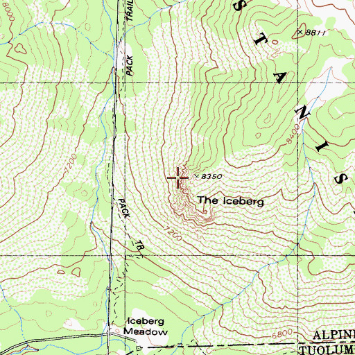 Topographic Map of The Iceberg, CA