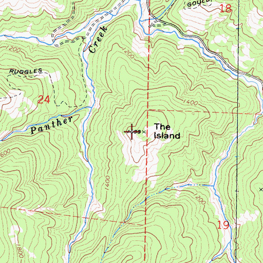 Topographic Map of The Island, CA