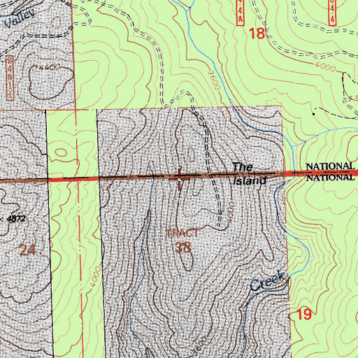 Topographic Map of The Island, CA
