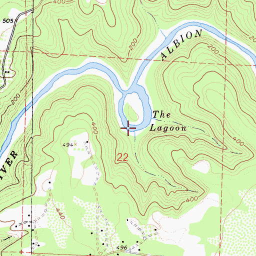 Topographic Map of The Lagoon, CA