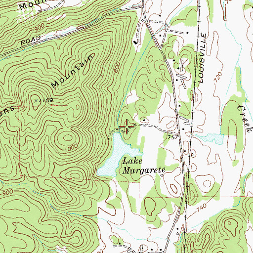 Topographic Map of B F Shaw Family Cemetery, GA