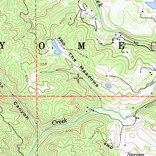 Topographic Map of The Meadows, CA