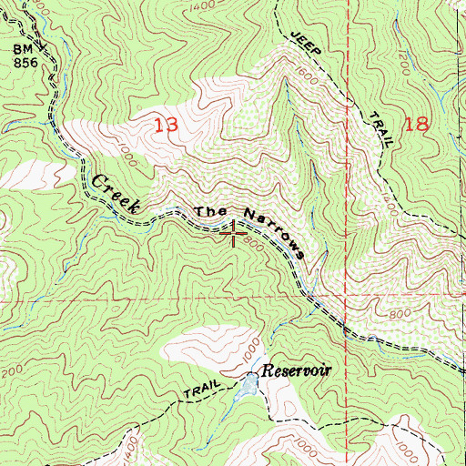 Topographic Map of The Narrows, CA