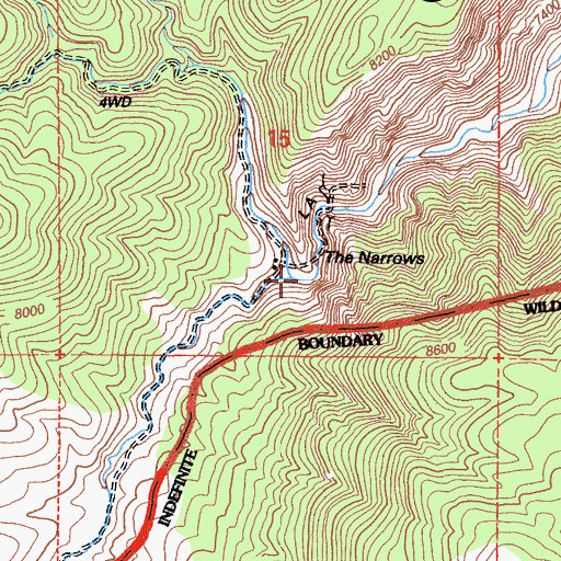 Topographic Map of The Narrows, CA